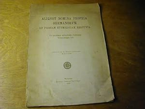 Image du vendeur pour Aliquot nomina propria Germanorum ad priscam etymologiam restituta : Per quendam antiquitatis studiosum ; Wittembergae 1537 - Sonderdruck aus: Weimarer Lutherausgabe Bd. 50, S. 135ff mis en vente par Antiquariat Fuchseck