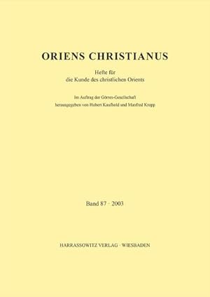 Image du vendeur pour Oriens Christianus 87 (2003) mis en vente par Rheinberg-Buch Andreas Meier eK