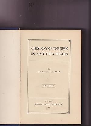 Seller image for A History of the Jews in Modern Times for sale by Meir Turner