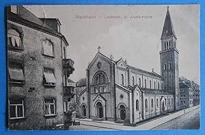 Mannheim-Lindenhof, St. Josefs-Kirche. s/w Ansichtskarte.