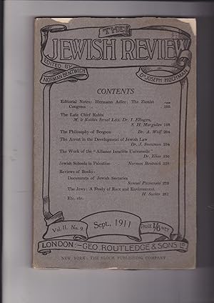 Seller image for The Jewish Review. Volume II Number 9. September 1911 for sale by Meir Turner