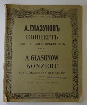 Imagen del vendedor de Concerto (la) pour violon avec accompagnement d'orchestre. Op. 82 (Pour violon et piano) a la venta por ANTIQUARIAT H. EPPLER