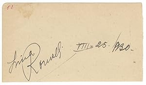 Autograph signature dated August 25, 1930