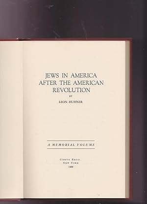 Seller image for Jews in America After the American Revolution for sale by Meir Turner