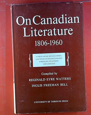 Seller image for On Canadian Literture, 1806 - 1960. for sale by biblion2