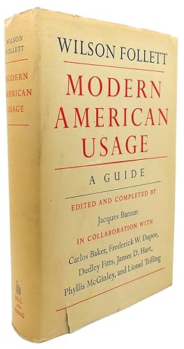 Imagen del vendedor de MODERN AMERICAN USAGE : A Guide a la venta por Rare Book Cellar