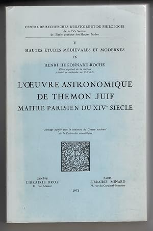Bild des Verkufers fr L'Oeuvre Astronomique De Themon Juif: Maitre Parisien Du XIV Siecle zum Verkauf von Sweet Beagle Books