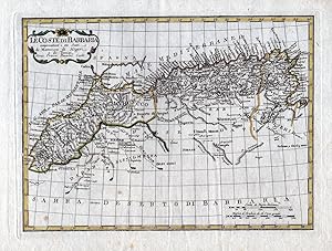 Bild des Verkufers fr "Le coste di Barbaria" - Maroc Tunisie Algerie Afrique Africa Morocco Algeria Gibraltar Tunis Tunesia Marokko Tunesien Algerien Karte map zum Verkauf von Antiquariat Steffen Vlkel GmbH