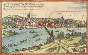 FRANKFURT / Oder: Gesamtansicht Panorama ., "Civitas Francfordiensis ."Kupferstich.