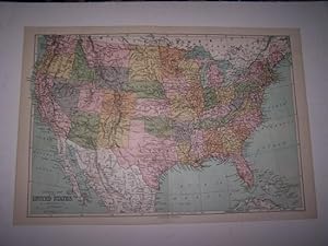 GENERAL MAP of the UNITED STATES from Zell's Popular Encyclopedia
