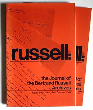 russell: the Journal of the Bertrand Russell Archives; new series, vol 1, numbers 1 and 2; 1981