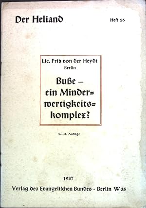 Bild des Verkufers fr Bue - ein Minderwertigkeitskomplex Der Heliand, heft 26 zum Verkauf von books4less (Versandantiquariat Petra Gros GmbH & Co. KG)