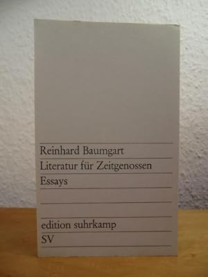 Seller image for Literatur fr Zeitgenossen. Essays for sale by Antiquariat Weber