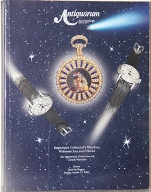 Seller image for Important collector's watches, wristwtches and clocks. An immportant collection of coach watches. Sunday, October 15, 2000. Auktionskatalog for sale by Antiquariat  Braun