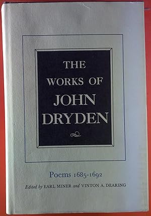 Bild des Verkufers fr The Works of John Dryden. Poems 1685 - 1692. Volume III. zum Verkauf von biblion2