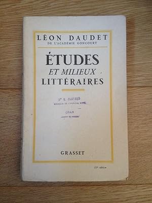 Image du vendeur pour Etudes et milieux littraires mis en vente par Librairie des Possibles