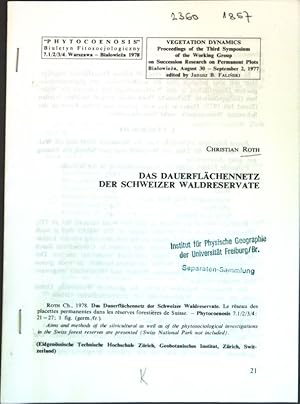 Bild des Verkufers fr Das Dauerflchennetz der Schweizer Waldreservate; zum Verkauf von books4less (Versandantiquariat Petra Gros GmbH & Co. KG)