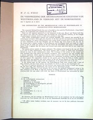 Imagen del vendedor de De verspreiding der archeologische gegevens van Westfriesland in verband met de morfogenese; a la venta por books4less (Versandantiquariat Petra Gros GmbH & Co. KG)