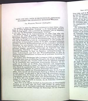 Bild des Verkufers fr Kann und soll noch klimatologische Forschung im Rahmen der Geographie betrieben werden?; zum Verkauf von books4less (Versandantiquariat Petra Gros GmbH & Co. KG)