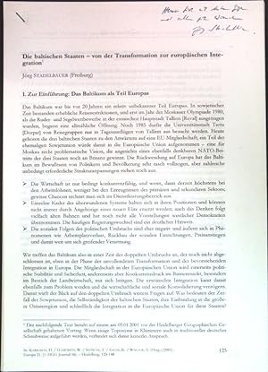 Seller image for Die baltischen Staaten, von der Transformation zur europischen Integration. for sale by books4less (Versandantiquariat Petra Gros GmbH & Co. KG)