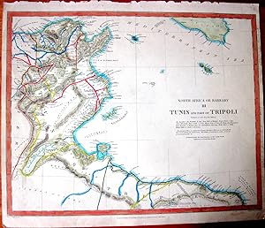 Image du vendeur pour Antique Map: North Africa or Barbary III Tunis and Part of Tripoli mis en vente par Ken Jackson