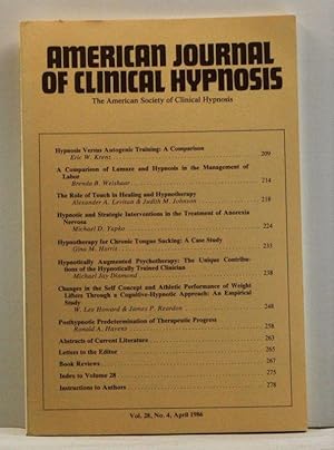 The American Journal of Clinical Hypnosis, Volume 28, Number 4 (April 1986)