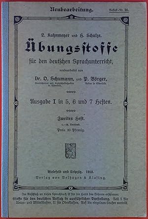 Imagen del vendedor de bungsstoffe fr den deutschen Sprachunterricht. Ausgabe I in 5, 6 und 7 Heften. ZWEITES HEFT a la venta por biblion2