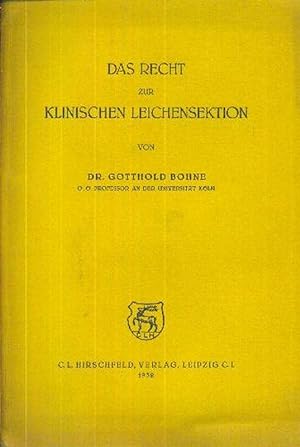 Image du vendeur pour Das Recht zur klinischen Leichensektion mis en vente par Libro-Colonia (Preise inkl. MwSt.)