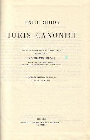 Seller image for Enchiridion iuris canonici (Editionem septimam recognovit Ladislaus Galos) for sale by Libro-Colonia (Preise inkl. MwSt.)