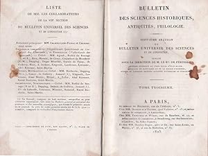 BULLETIN des sciences historiques, antiquites, philologie - (Band III 1825)