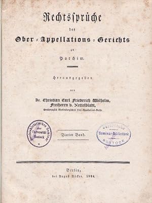 Rechtssprüche des Ober-Appellations-Gerichts zu Parchim - (Vierter Band 1834)