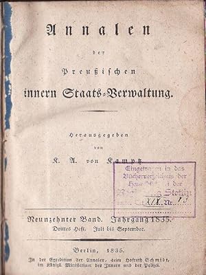 Annalen der Preußischen innern Staats-Verwaltung - (neunzehnter Band = Jahrgang 1835 Juli - Dezem...