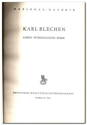 Seller image for Karl Blechen (Leben, Wrdigungen, Werk) for sale by Libro-Colonia (Preise inkl. MwSt.)