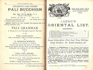 Sammelband - Oriental list and book review quarterly - (1901-1912)