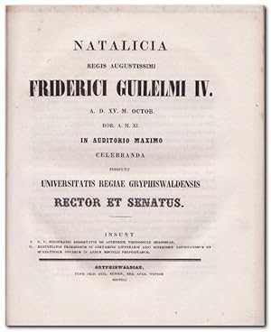 Sammelband mit ca. 25 Kleinschriften der Universität Greifswald 1853 - 1898