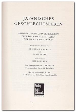 Japanisches Geschlechtsleben (Abhandlungen und Erhebungen über das Geschlechtsleben des japanisch...