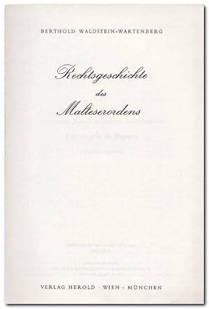 Bild des Verkufers fr Rechtsgeschichte des Malteserordens zum Verkauf von Libro-Colonia (Preise inkl. MwSt.)