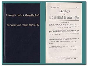 Anzeiger der K. K. Gesellschaft der Ärzte in Wien 1878 bis 1885 -