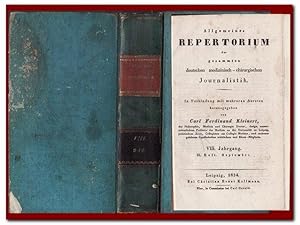 Seller image for Allgemeines Repertorium der gesammten deutschen medizinisch-chirurgischen Journalistik - ( VIII. Jahrgang 1834 Hefte IX - XII September/Oktober/November/Dezember) for sale by Libro-Colonia (Preise inkl. MwSt.)