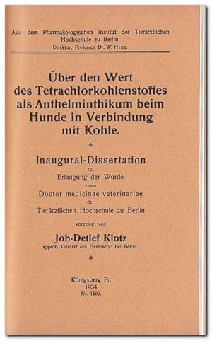 Sammelband mit Inauguraldissertationen über Hundekrankheiten 1915 - 1937