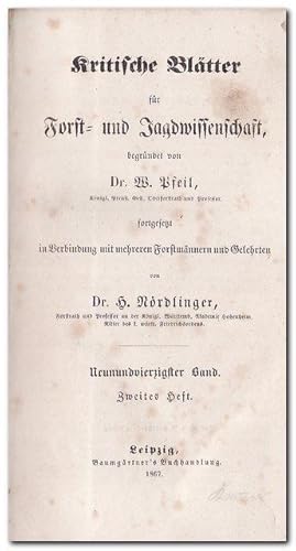 Kritische Blätter Für Forst- Und Jagdwissenschaft - (in Verbindung mit mehreren Forstmännern und ...