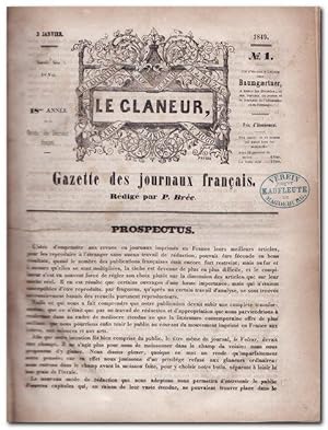 Bild des Verkufers fr Le Glaneur - (Gazette des Journaux Francais) - 18. Jahrgang 1849 Nr. 1 - 31 (Januar - Juli) zum Verkauf von Libro-Colonia (Preise inkl. MwSt.)