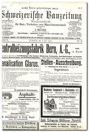 Schweizerische Bauzeitung - (Wochenschrift für Bau-, Verkehrs- und Maschinentechnik) - = "Revue P...