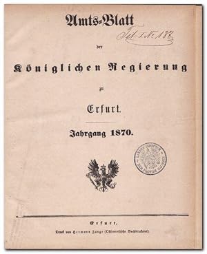 Amts-Blatt der Königlichen Regierung zu Erfurt (Jahrgang 1870)