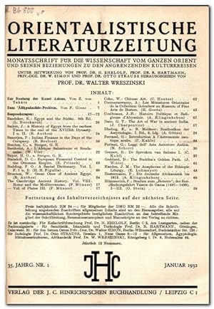 Orientalistische Literaturzeitung (1932 Heft 1 - 6 Januar - Juni )