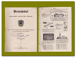 Warenzeichenblatt 1906 - ( XIII. Jahrgang Heft 7 bis Heft 12 ; Juli bis Dezember 1906 )
