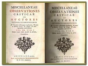 Miscellaneae Observationes criticae in auctores veteres et recentiores - Miscellaneae Observation...