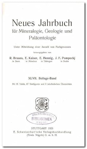 Neues Jahrbuch für Mineralogie, Geologie und Paläontologie ( XLVII. Beilage-Band 1923)