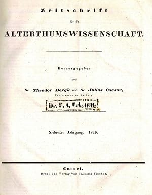 Zeitschrift für die Alterthumswissenschaft - 7.Jahrgang 1849