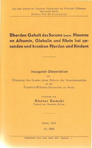 Sammelband mit 20 Inaugural-Dissertationen über Pferderankheiten aus den Jahren 1920 bis 1941